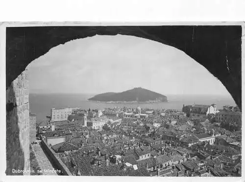 Kroatien Dubrovnik sa Mincete Insel Gesamtansicht Vintage Postkarte