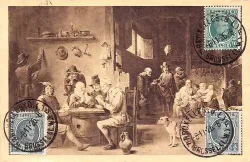 Belgien 1926 Brüssel Interieur de Cabaret Bar Hund Philatelistisches Interesse Postkarte