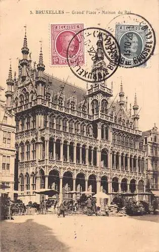 Belgien 1926 Bruxelles Grand Palace Maison du Roi Philatelistisches Interesse Postkarte