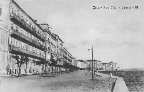 Kroatien Zara Zadar Riva Vittorio Emanuele III Promenade Vintage Postkarte