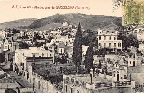 Spanien 1926 Alrededores de Barcelona Vallcarca Gesamtansicht Postkarte