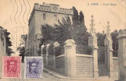 Spanien 1927 Tiana Torre Segui Vintage Postkarte