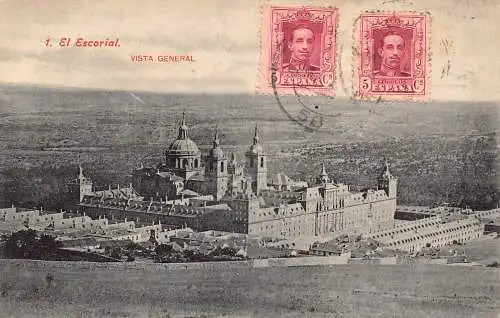 Spanien 1926 El Escorial Gesamtansicht Vintage Postkarte
