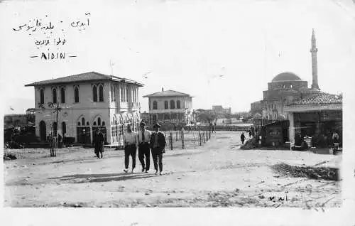 Türkei 1928 Aydin Männer Wandermoschee Vintage Postkarte