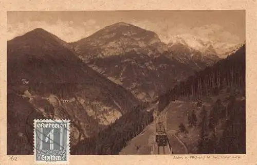 Österreich 1926 Karwendelbahn Schlossbachtal Bergbahn Vintage Postkarte