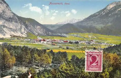 Österreich 1926 Nassareuth Tirol Gesamtansicht Vintage Postkarte