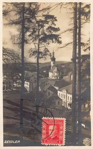 Tschechien 1927 Zeidler Bäume Vintage Postkarte