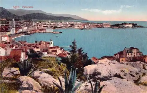Kroatien Split Panorama Vintage Postkarte