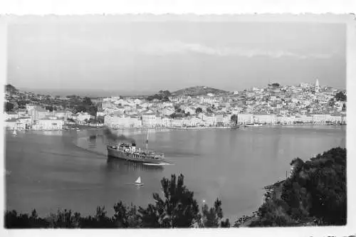 Kroatien Mali Losinj Lussinpiccolo Dampfschiff RPPC Vintage Postkarte
