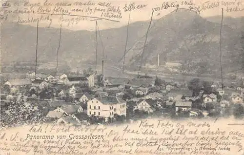 Tschechien Velke Brezno Panorama von Grosspriesen Vintage Postkarte