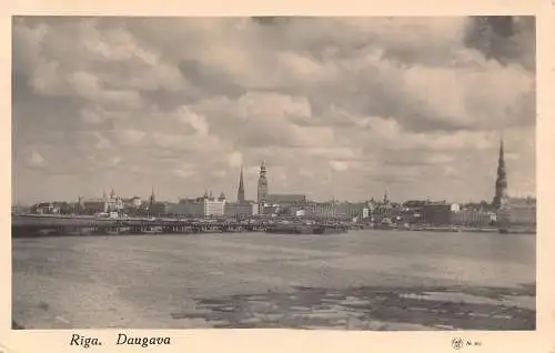 Riga 1937 Lettland Daugava Flussblick Vintage Postkarte