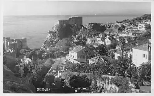 Kroatien Dubrovnik Total View Sea RPPC Vintage Postkarte
