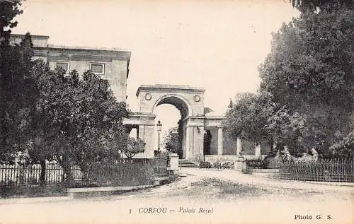 L329 Griechenland Korfu Königspalast Vintage Postkarte