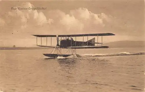 L018 Deutschland Wasserflugzeug Bi-Deck 1916 WWI Vintage Feldpostkarte