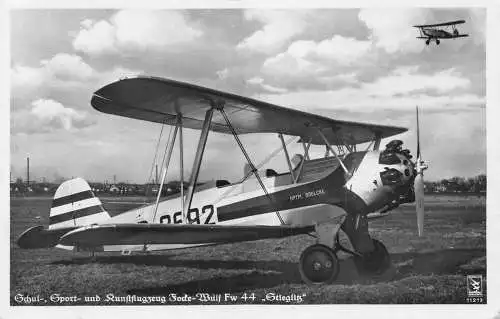 L018 Deutschland Focke Stieglitz Kunstflugzeug Vintage Echtfoto Postkarte