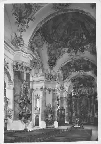 A083 Deutschland Ottobeuren Kirche Innenraum Skulpturen Vintage Postkarte