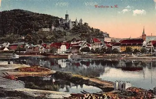 L183 Deutschland Wertheim am Main Ansicht Schloss Vintage Postkarte