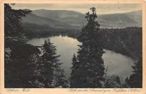 L151 Deutschland 1930 Böhmer-Wald Blick von der Leowand zum Teufelssee Postkarte
