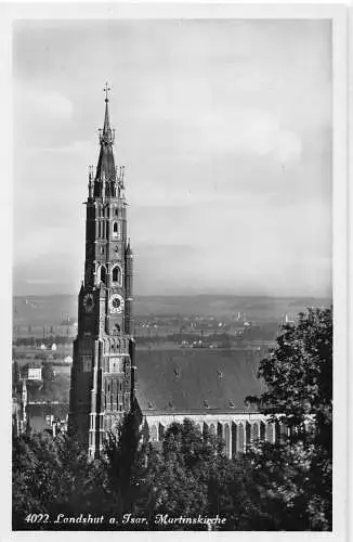 L340 Deutschland Landshut a Isar Martins Kirche RPPC Vintage Postkarte