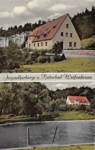 L406 Deutschland Jugendherberge und Naturbad Weissenbrunn Altdorf b Nbg Postkarte