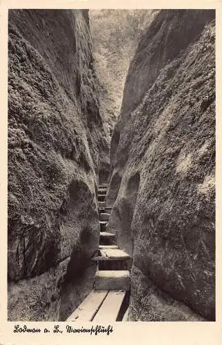 L339 Deutschland Bodman a B Marienschlucht Treppe zwischen Klippen RPPC Postkarte