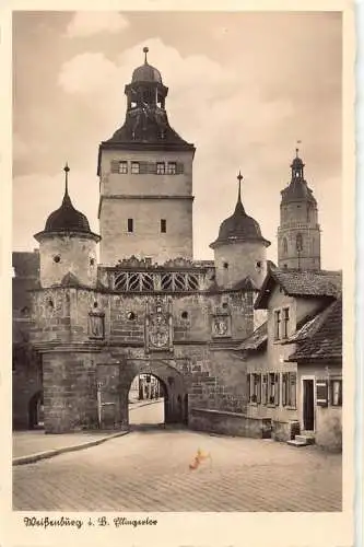 L340 Deutschland 1939 Weißenburg Ellinger Tor Vintage Postkarte