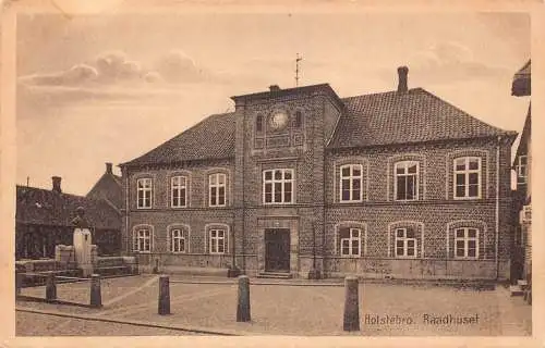 L177 Dänemark Holstebro Bahnhof Raadhusef Vintage Postkarte