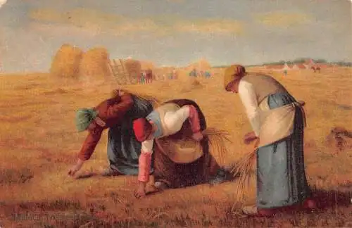 A910 Kunst 1907 Hirses Meisterwerk Frauen pflücken Weizen Landwirtschaft Postkarte