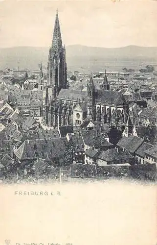 L339 Deutschland Freiburg i B Dom Vintage Postkarte