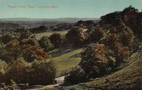A889 England Happy Valley Royal Tunbridge Wells Vintage Postkarte