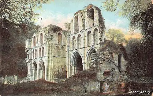 A889 England 1907 Roche Abbey Vintage Postkarte