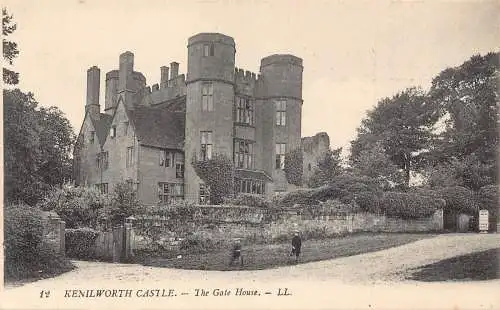 A895 England Kenilworth Castle Gate House Vintage Postkarte