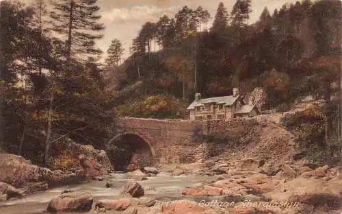 A905 Wales Bridge and Cottage Aberglaslyn Vintage Postkarte