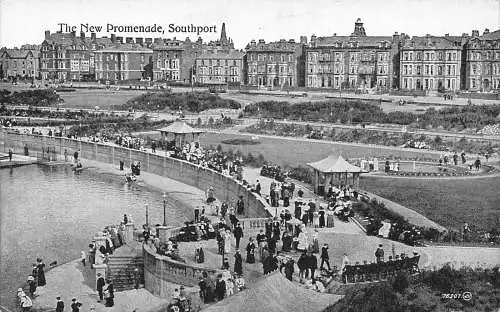 A890 England The New Promenade Southport Vintage Postkarte