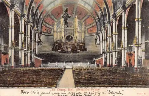 A919 England Alexandra Palace Central Hall Vintage Postkarte