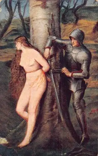 A907 Tate Gallery A Knight Irrant Sir John Everett Millais Postkarte