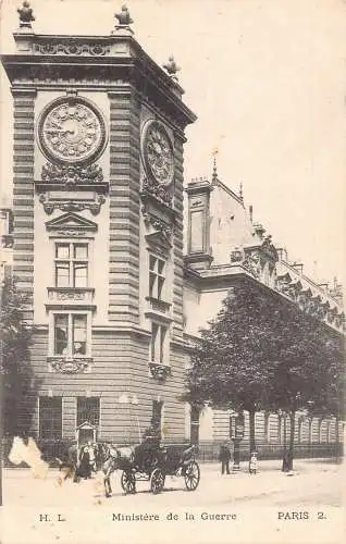 C025 Frankreich, Paris Ministere de la Guerre Vintage Postkarte