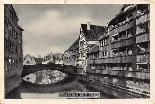 L183 Deutschland Nürnberger Fleischbrücke Vintage Postkarte