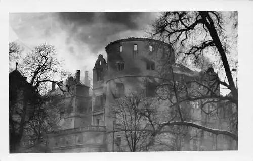 L184 Deutschland Stuttgart Alten Schloss Alte Burg Brand Katastrophe Vintage Postkarte