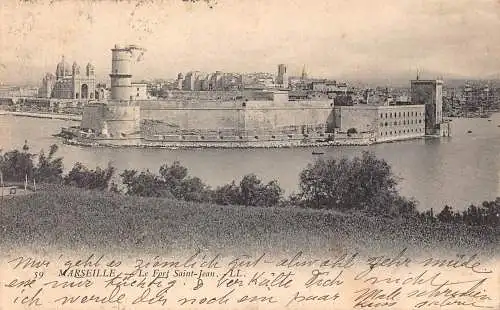C020 Frankreich, Marseille Le Fort Saint-Jean 1903 alte Postkarte