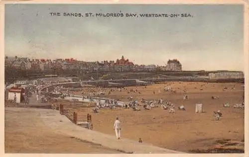 A888 England 1932 Sands St Mildred's Bay Westgate on Sea Vintage Postkarte