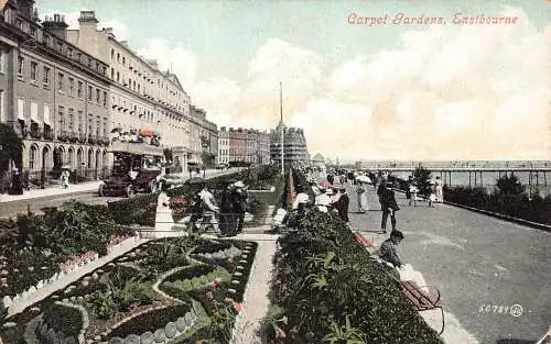 A888 England 1906 Carpet Gardens Eastbourne Vintage Postkarte