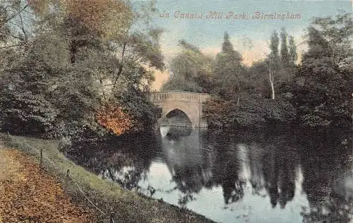 A888 England Connon Hill Park Birmingham Vintage Postkarte