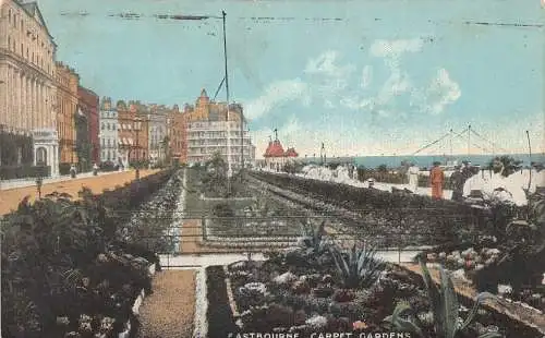 A888 England 1917 Eastbourne Carpet Gardens Vintage Postkarte