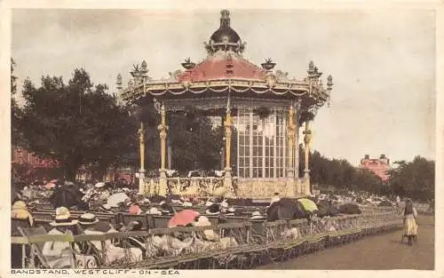 A889 England Bandstand Westcliff on Sea Vintage Postkarte