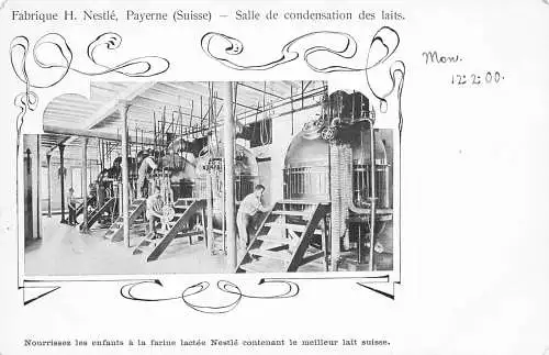 A902 Schweiz Passepartout Nestle Milchkondensationsraum Industrie Postkarte