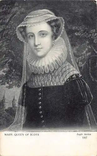 A908 Royalty Art Portrait Queen of Scots Mary Vintage Postkarte