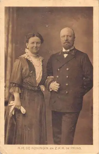 A908 Königskönigin Wilhelmina und Prinz Hendrik von Niederlanden Vintage Postkarte