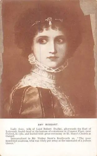 A909 Portrait Amy Robsart Frau von Lord Robert Dudley Vintage Postkarte