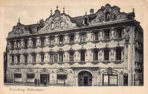 L183 Deutschland Würzburg Falkenhaus Bank Vintage Postkarte